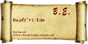 Bajári Ede névjegykártya